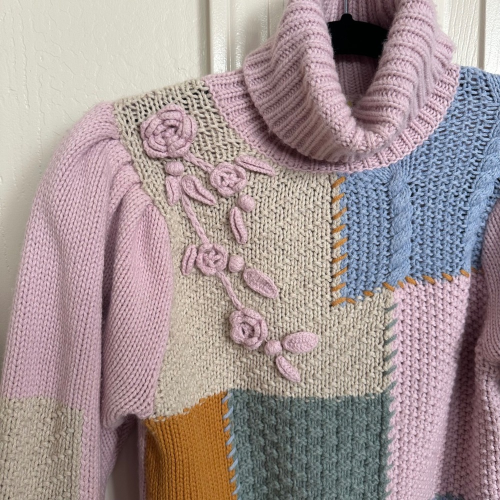 LoveShackFancy‎ Allan Patchwork Appliqué Turtlene… - image 3